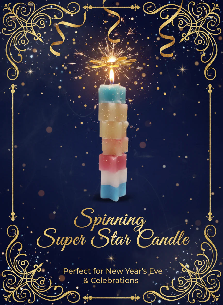 lit spinning star candle multipurpose use