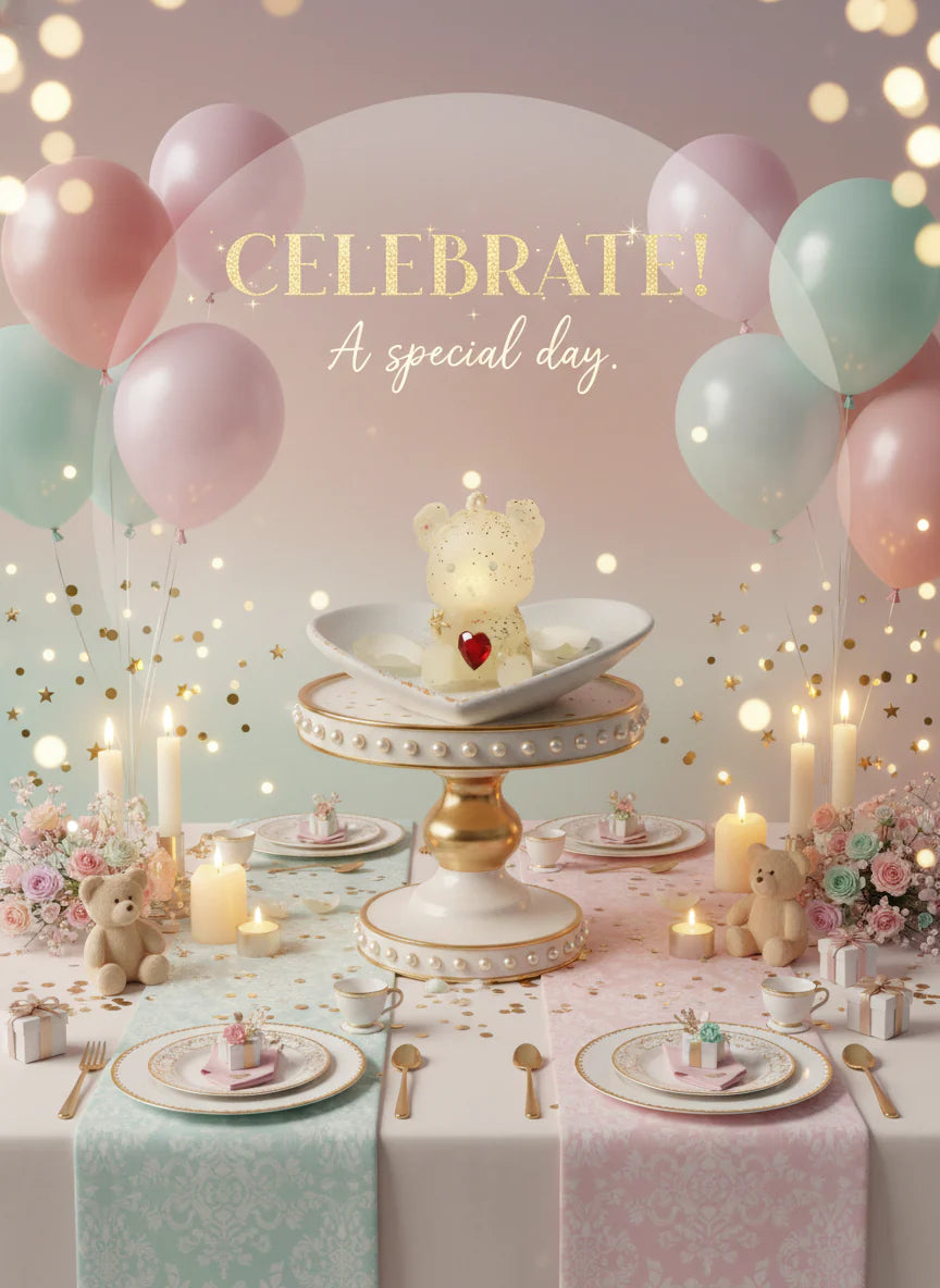 teddy decorated table 